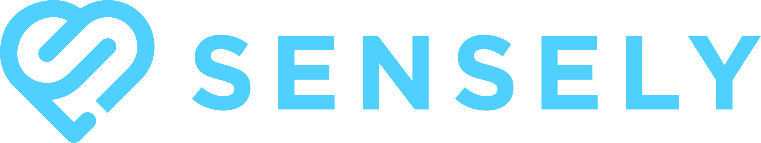 Sensely logo horizontal blue